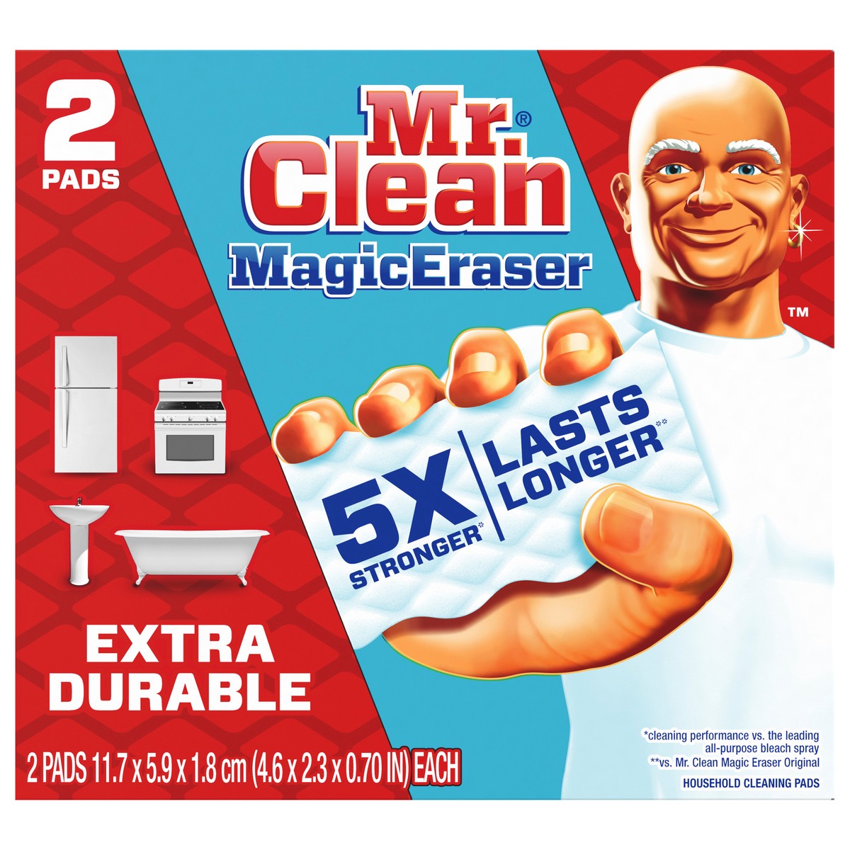 slide 1 of 4, Mr. Clean Magic Eraser Extra Durable Scrubber, Cleaning Pad, 2 ct, 2 ct