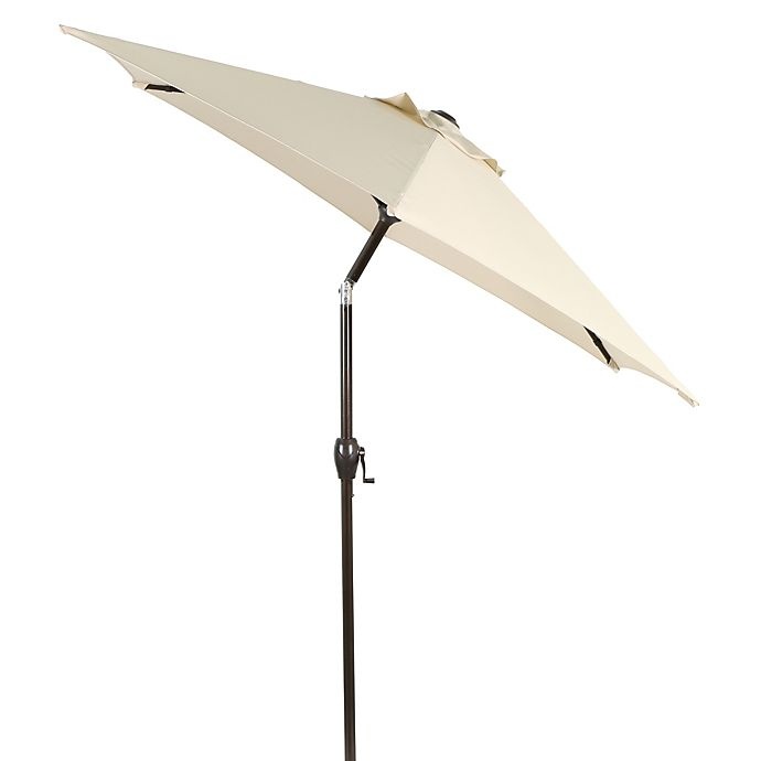 slide 1 of 3, Destination Summer Round Aluminum Tilt Market Umbrella - Khaki, 7.5 ft