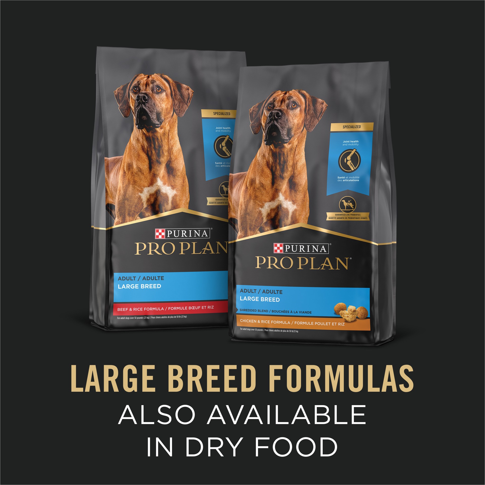 slide 8 of 8, Purina Pro Plan Gravy Wet Dog Food for Large Dogs, Large Breed, Chicken and Rice Entrée, 13 oz