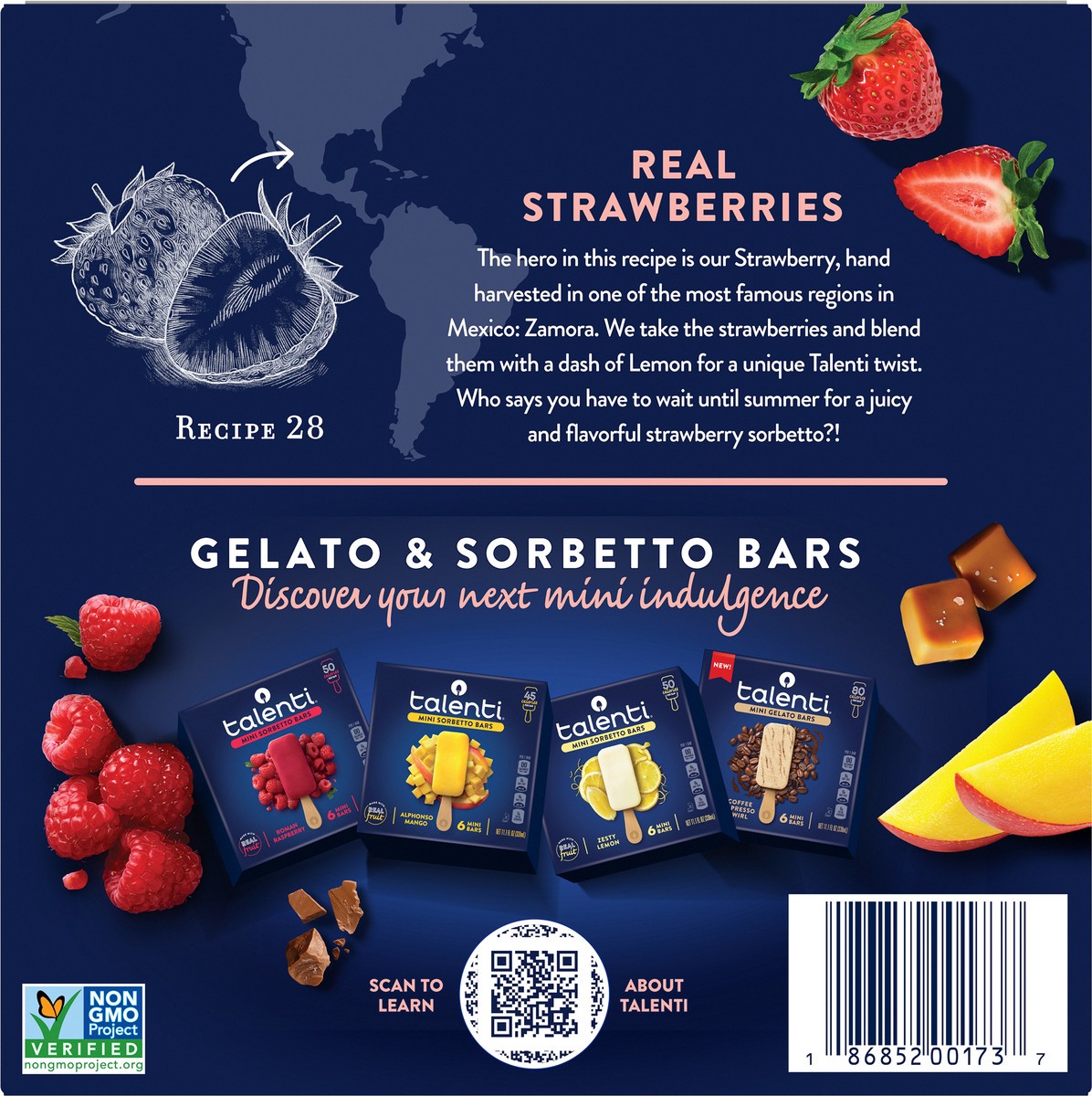 slide 9 of 12, Talenti Mini Sorbetto Fruit Bars Summer Strawberry with Real Fruit - 11.1oz/6ct, 6 ct