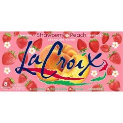 La Croix Strawberry Peach Sparkling Water - 8 pk / 12 fl oz Cans