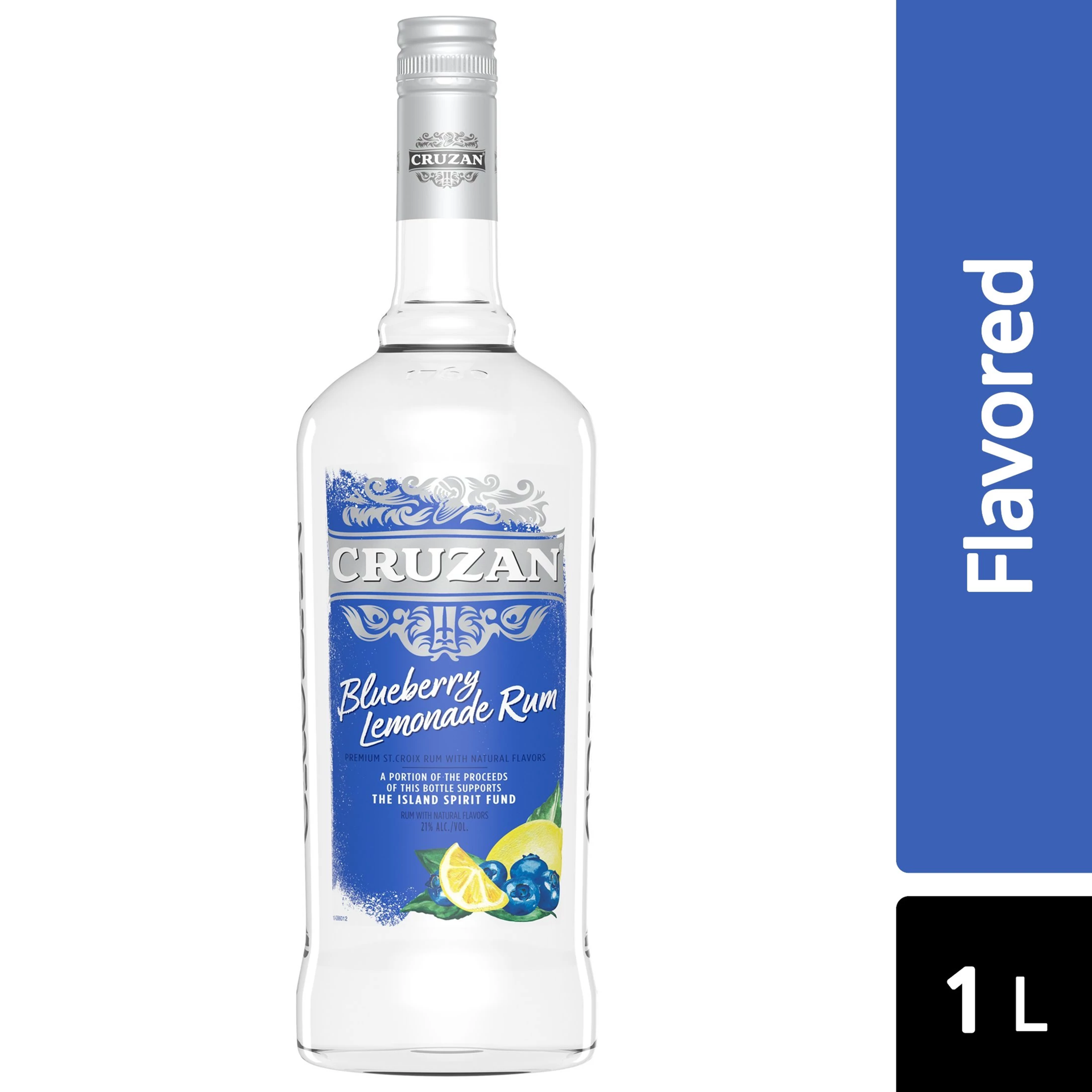 slide 1 of 2, Cruzan Blueberry Lemonade Flavored Rum 1 L, 1 liter