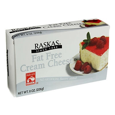 slide 1 of 1, Raskas Fat Free Cream Cheese Bar, 8 oz