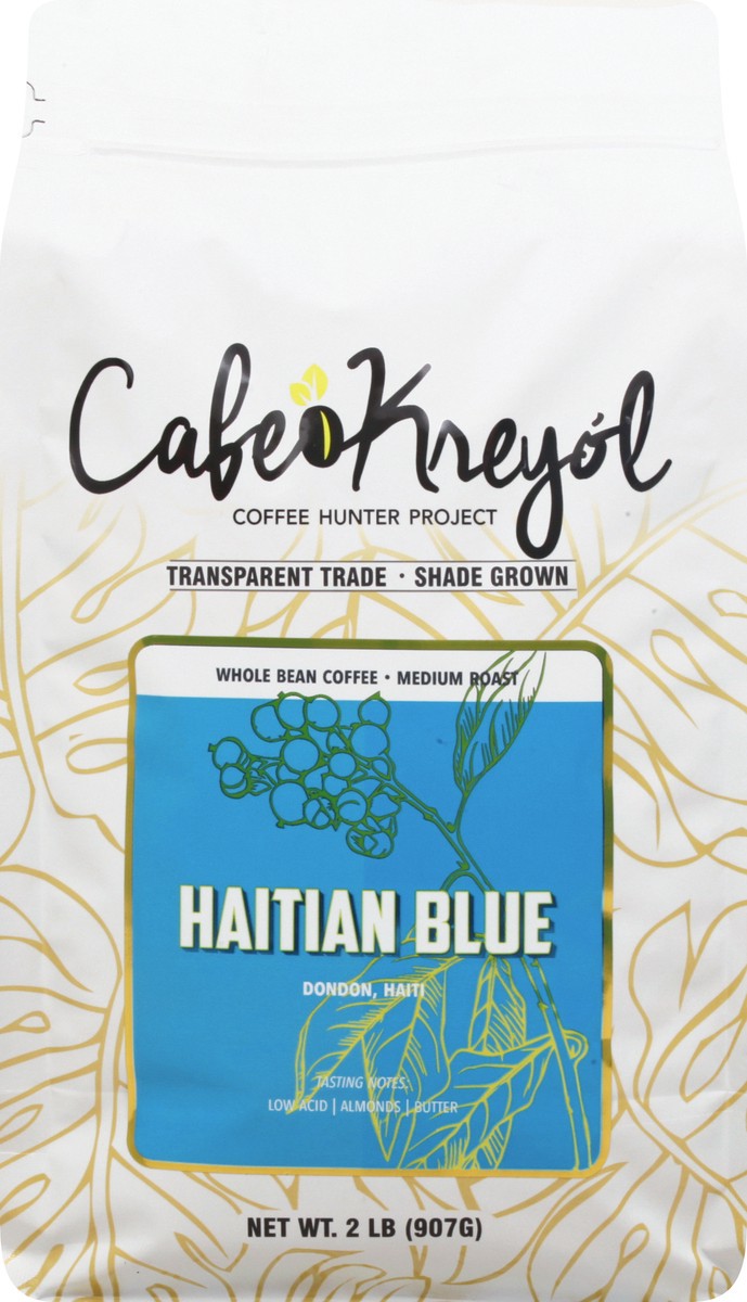 slide 10 of 10, Café Kreyol Haitian Blue Medium Roast Whole Bean Coffee 2 lb, 2 lb