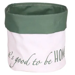 Evergreen Round Fabric Home Statement Planter - Green