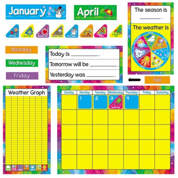 slide 2 of 2, TREND Year Around Calendar Bulletin Board Set, 22" x 17", 22 in