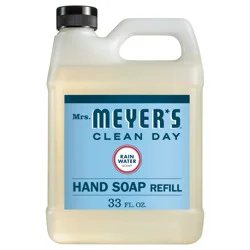 Mrs. Meyer's Clean Day Liquid Hand Soap Refill, Rain Water Scent, 33 Ounce Bottle