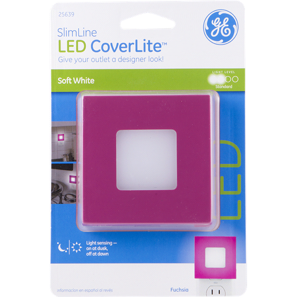 slide 1 of 4, GE Mini SlimLine LED CoverLite Night Light, Fuchsia, 1 ct