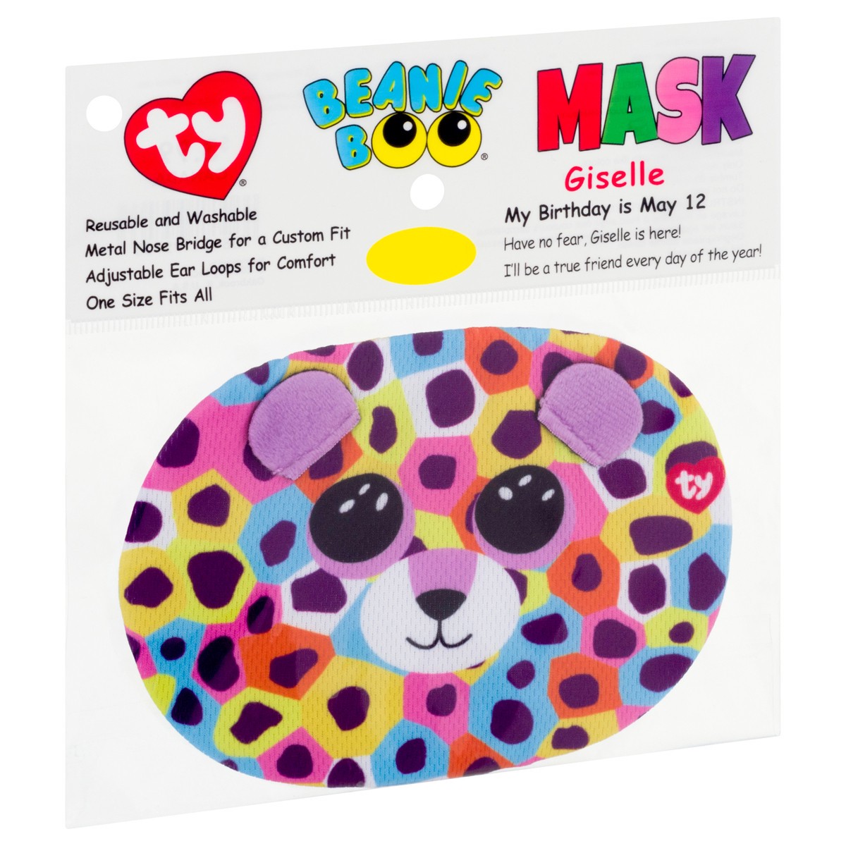 slide 2 of 9, TY Beanie Boo Giselle- Spotted Leopard Protective Face Mask, 1 ct