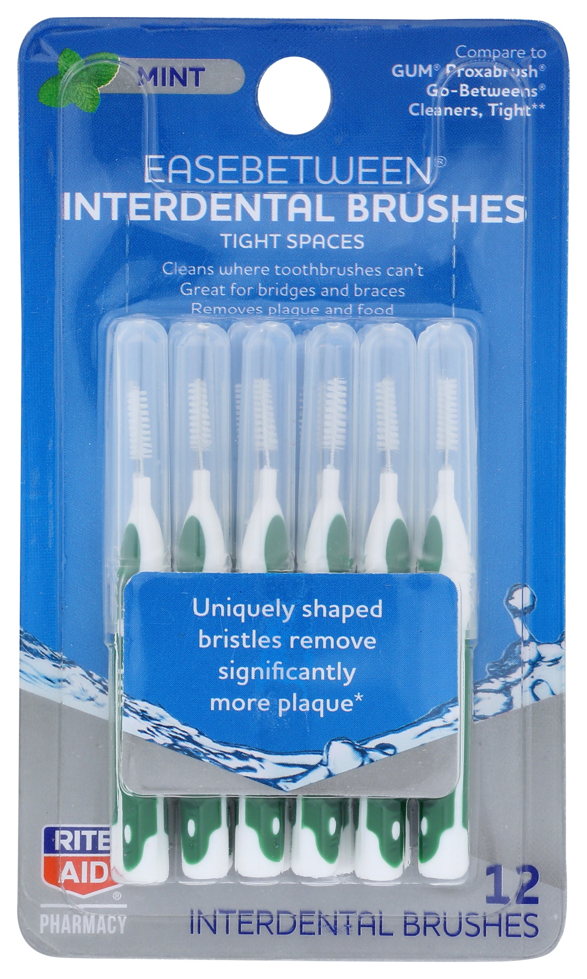 slide 1 of 2, Rite Aid Interdental Brushes, Mint, 12 ct