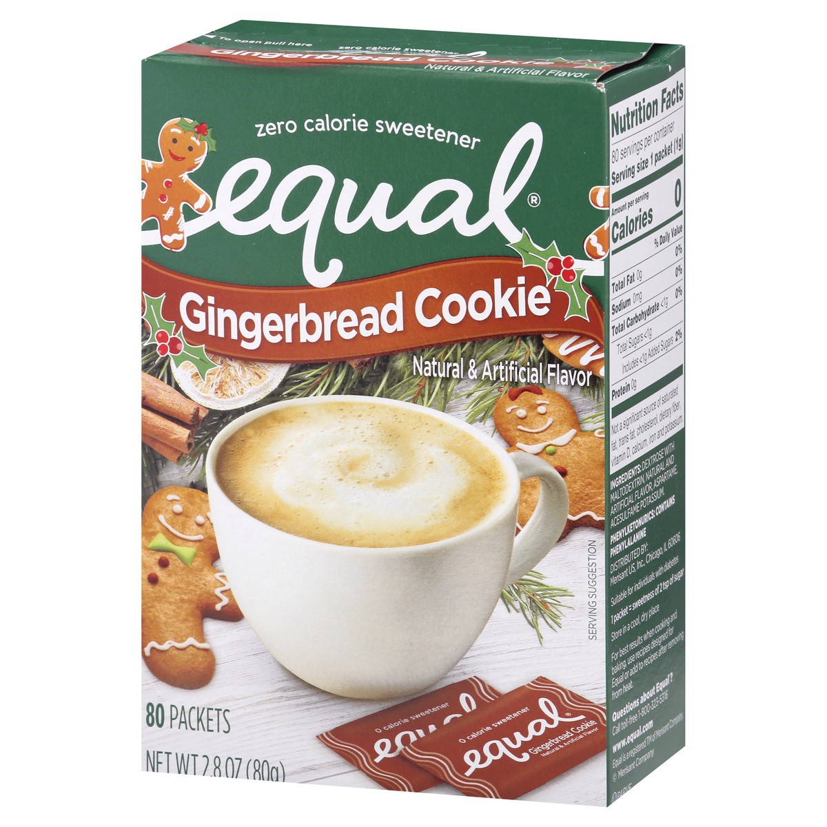 slide 11 of 12, Equal Zero Calorie Gingerbread Cookie Sweetener 80 ea, 80 ct