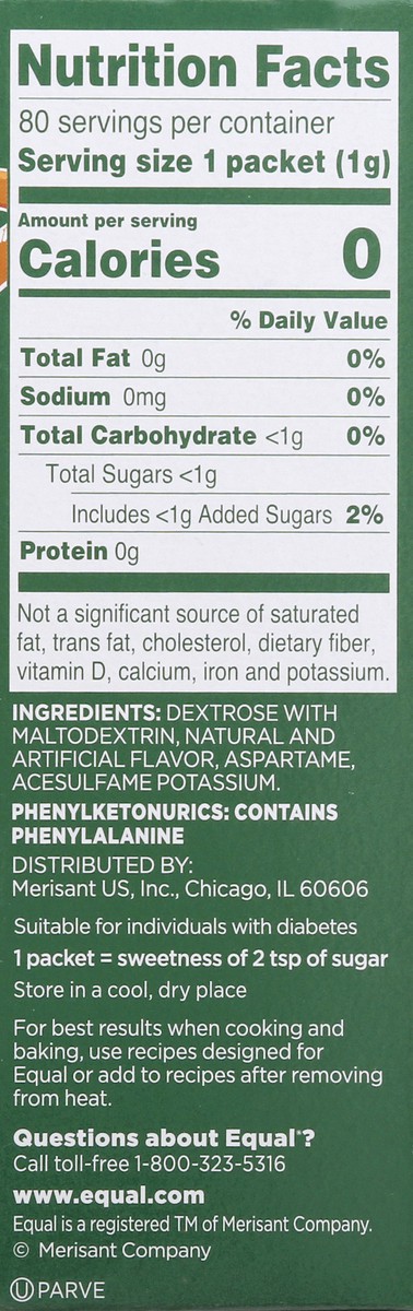 slide 5 of 12, Equal Zero Calorie Gingerbread Cookie Sweetener 80 ea, 80 ct