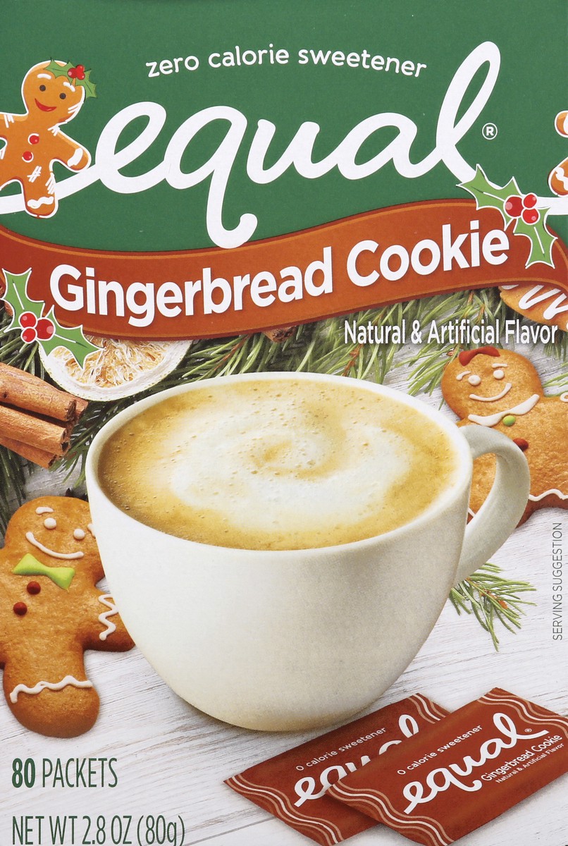 slide 1 of 12, Equal Zero Calorie Gingerbread Cookie Sweetener 80 ea, 80 ct