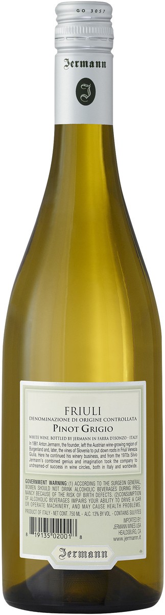 slide 2 of 5, Jermann Wine Pinot Grigio, 750 ml