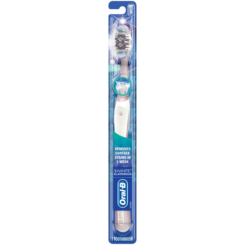 slide 2 of 2, Oral-B 3D White Glamorous Toothbrush, 1 ct