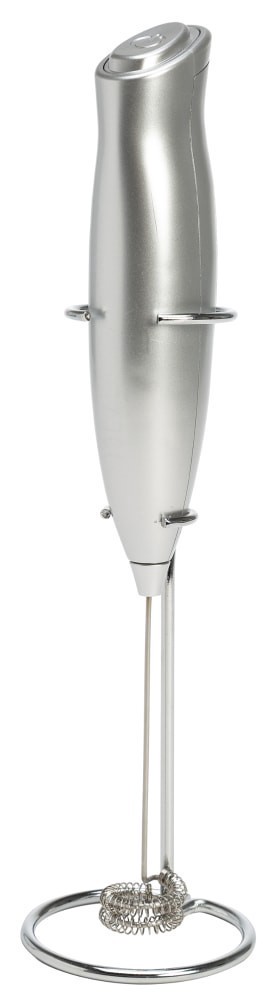 slide 1 of 1, Primula Handheld Battery Operated Milk Frother With Stand - Silver, 1 ct