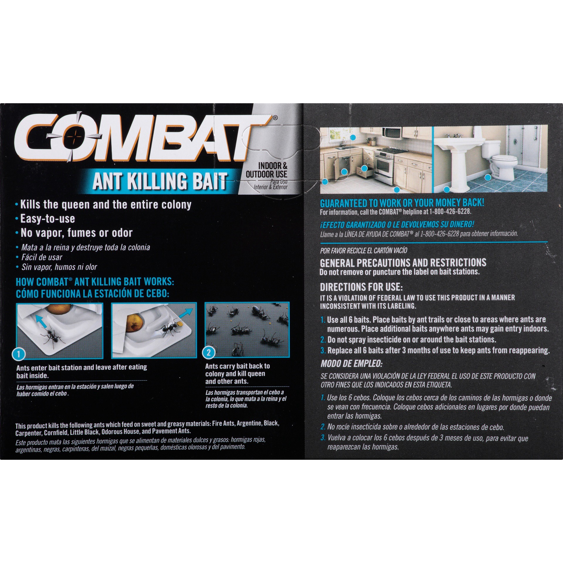 slide 6 of 6, Combat Indoor & Outdoor Use Ant Killing Bait Stations, 6 ct