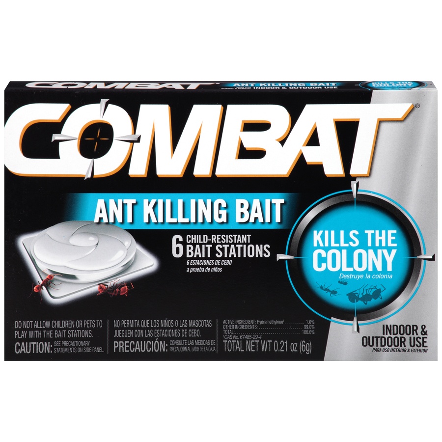 slide 1 of 6, Combat Indoor & Outdoor Use Ant Killing Bait Stations, 6 ct