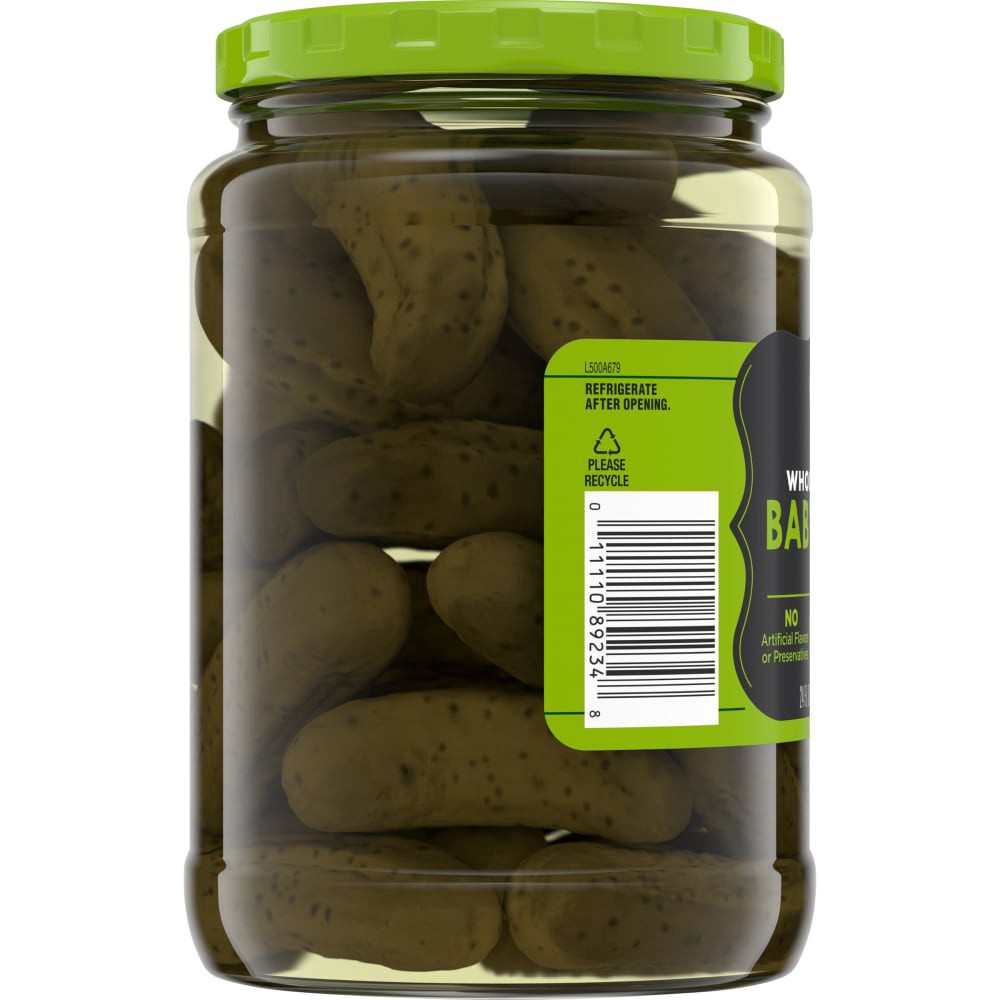 slide 3 of 6, Kroger Whole Kosher Baby Dill Pickles, 24 fl oz