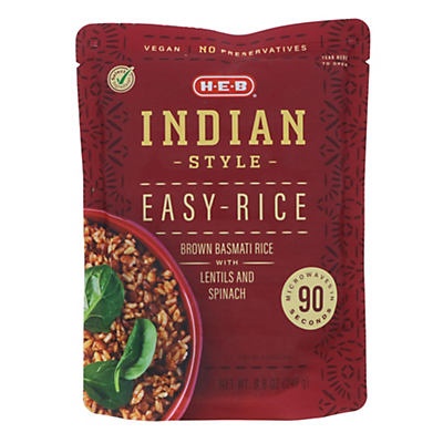 slide 1 of 1, H-E-B Indian Style Easy Rice, 8.8 oz