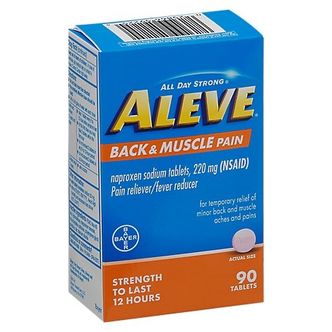 slide 1 of 1, Aleve Back And Muscle Pain Tab, 90 ct