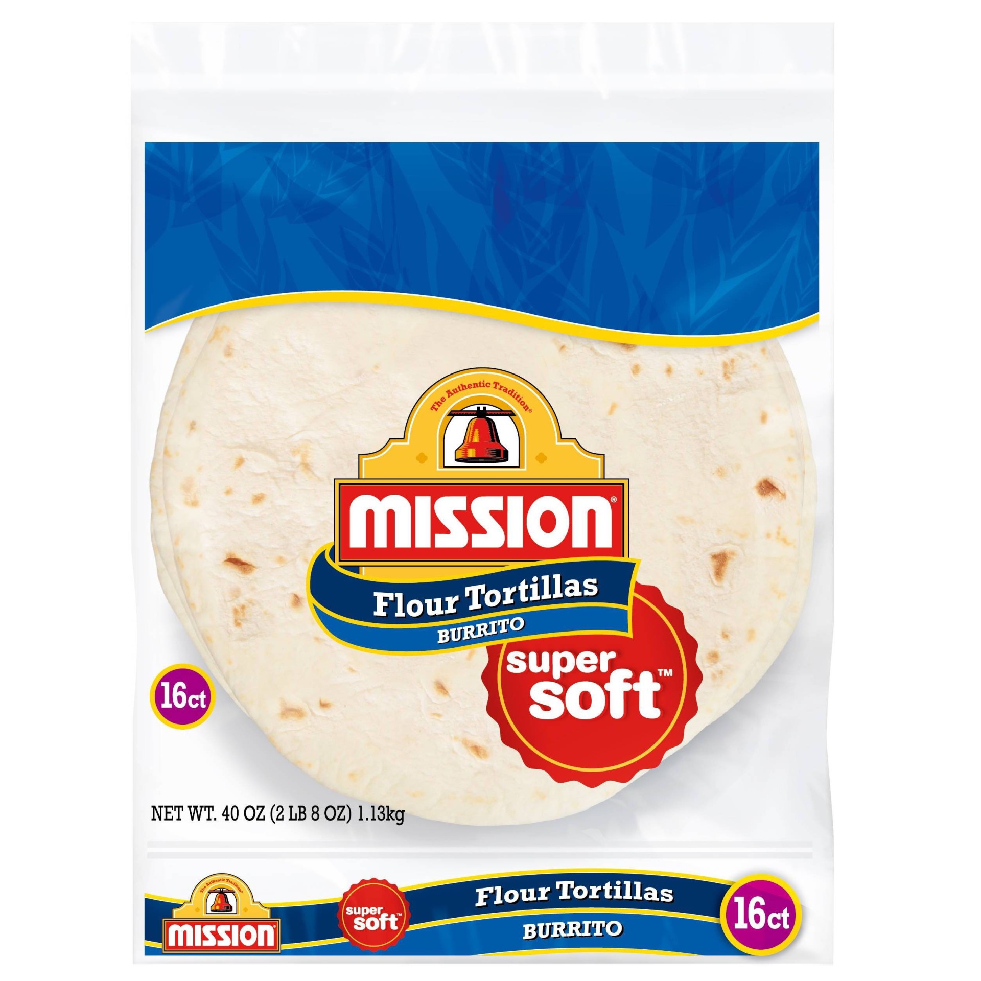 slide 1 of 4, Mission 10" Large Size Flour Tortillas - 40oz/16ct, 16 ct