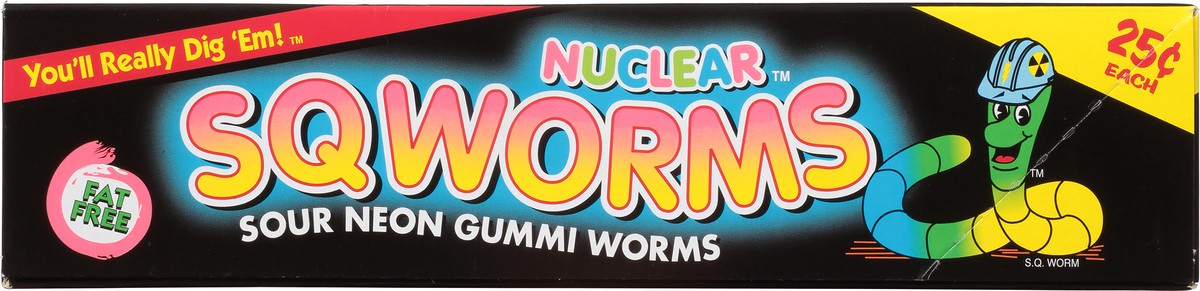 slide 6 of 13, Nuclear Sqworms 24 Pack Sour Neon Gummi Worms 24 ea, 24 ct