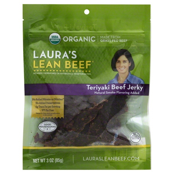 slide 1 of 1, Laura's Lean Teriyaki Beef Jerky, 3 oz