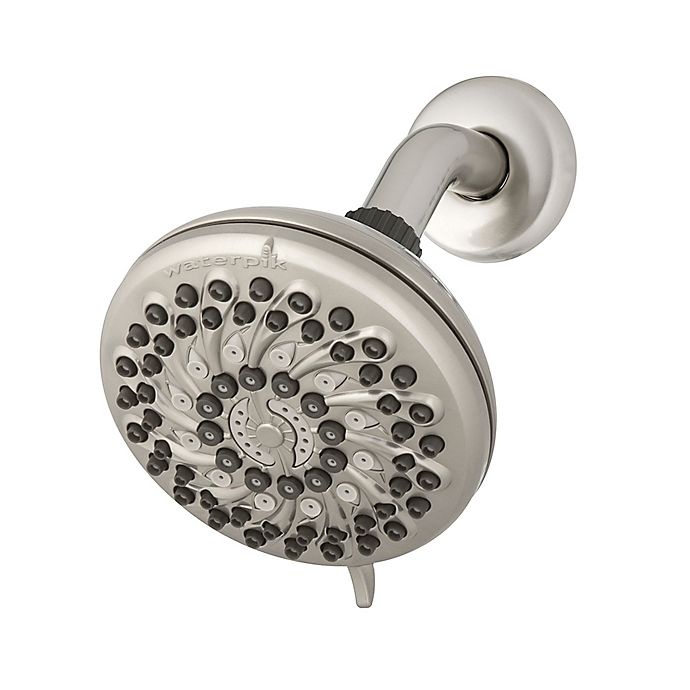 slide 1 of 5, Waterpik Elite Carson 9-Setting Fixed Showerhead with PowerPulse, 1 ct