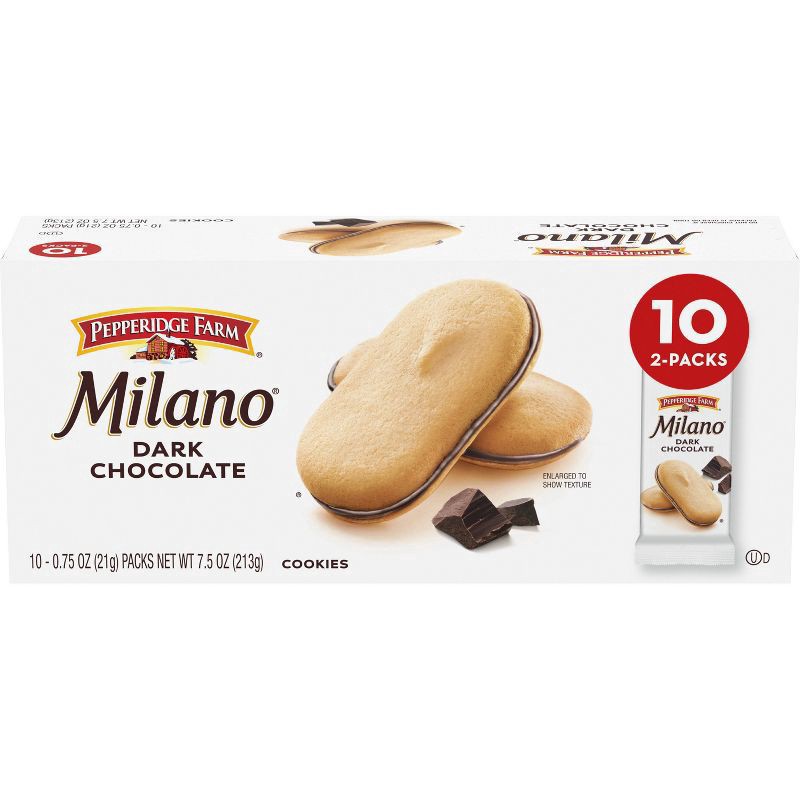 slide 1 of 5, Pepperidge Farm Milano Dark Chocolate Cookies - 7.5oz/10ct, 10 ct; 0.75 oz