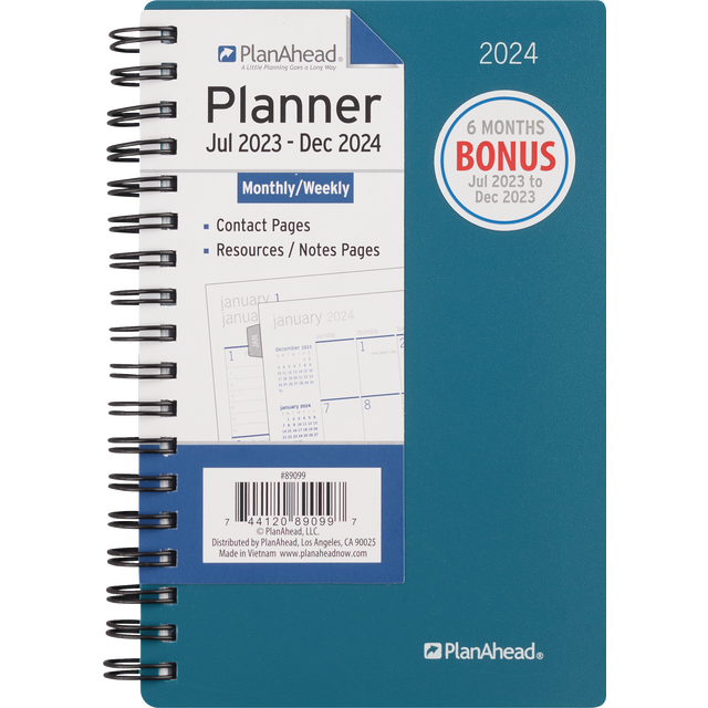slide 1 of 1, PLAN AHEAD PlanAhead 2024-2025 Weekly & Monthly Planner, 1 ct