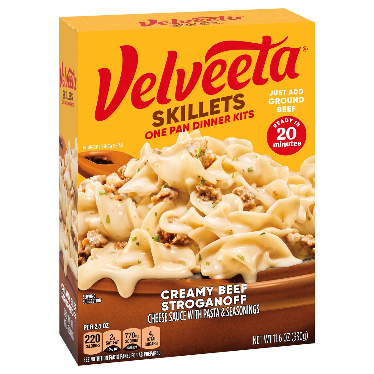 slide 9 of 9, Velveeta Cheesy Skillets Creamy Beef Stroganoff, 11.6 oz