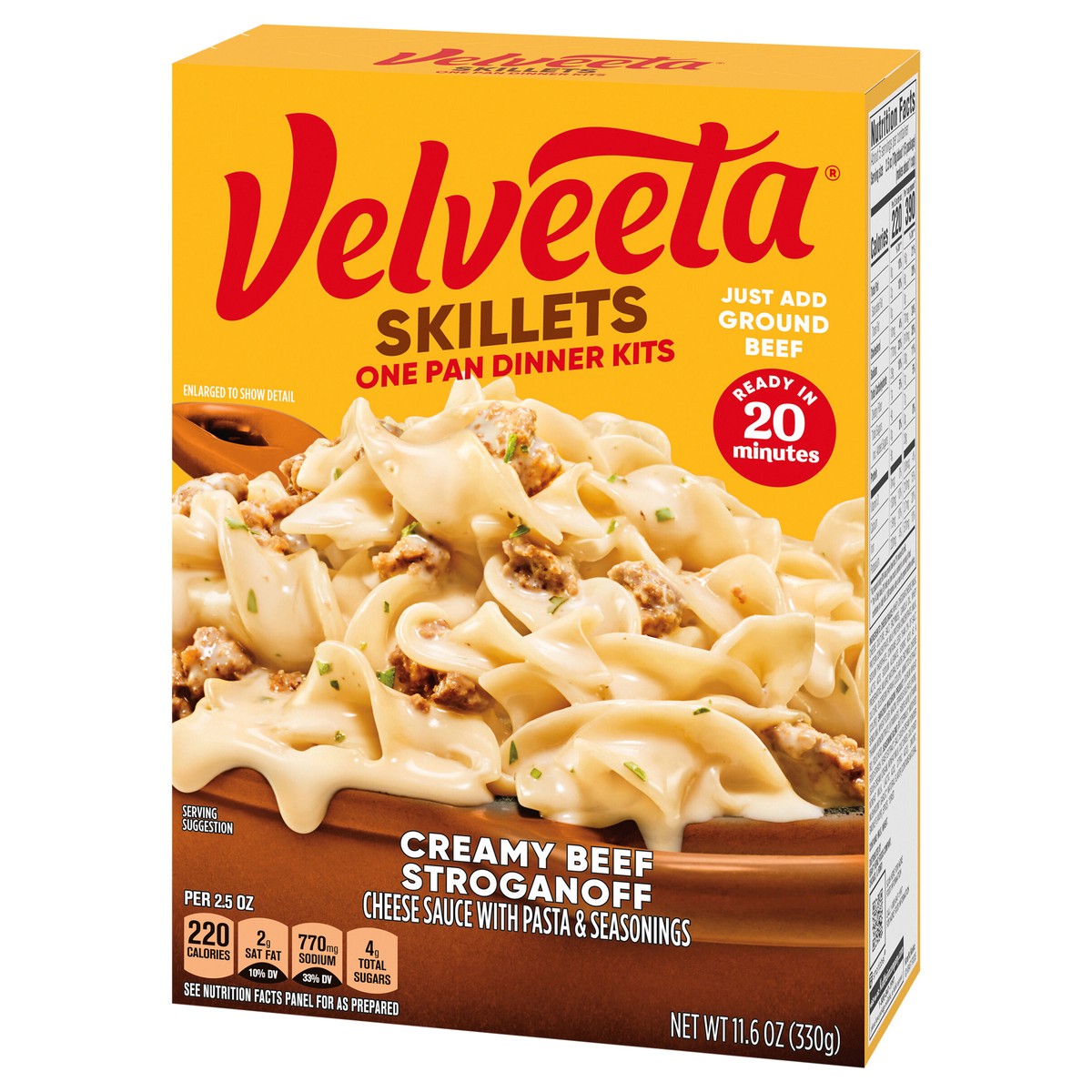 slide 3 of 9, Velveeta Cheesy Skillets Creamy Beef Stroganoff, 11.6 oz