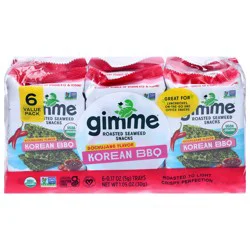Gimme Roasted Seaweed Snacks - Korean BBQ 6 pk