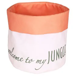 Evergreen Round Fabric Jungle Statement Planter - Orange