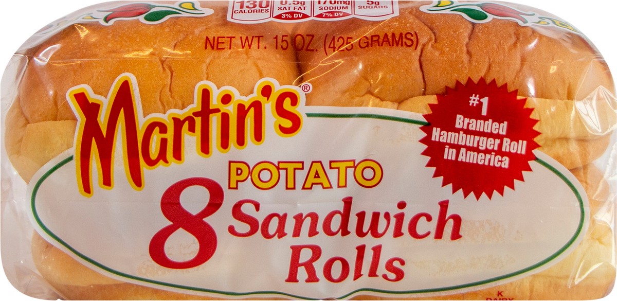 slide 3 of 13, Martin's Potato Sandwich Rolls, 8 ct