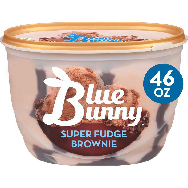 slide 1 of 2, Blue Bunny Super Fudge Brownie Frozen Dessert, 46 fl oz, 46 fl oz