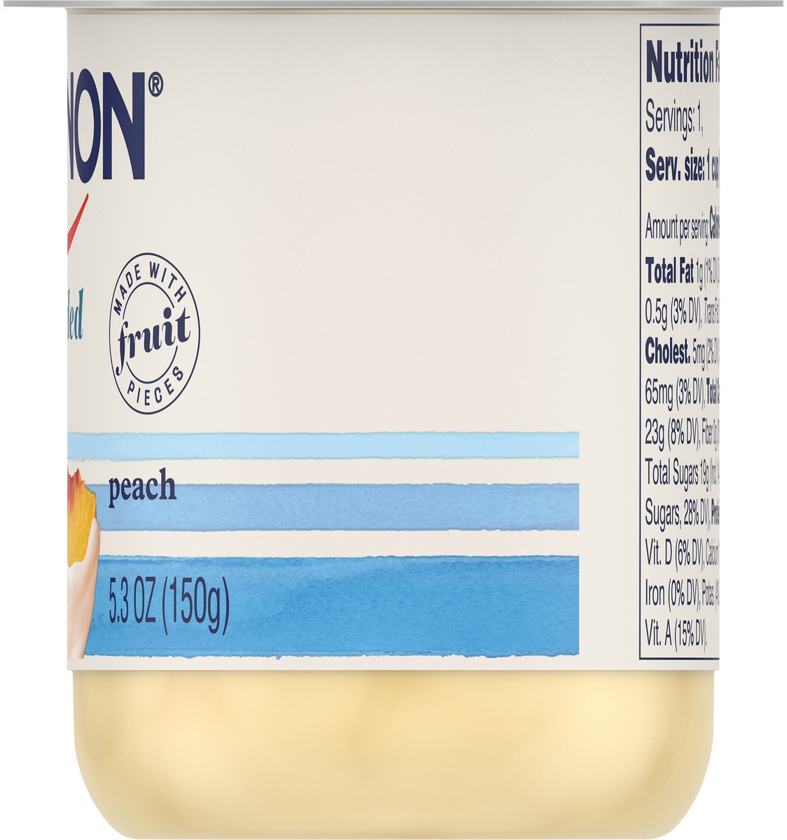 slide 7 of 10, Dannon Blended Low Fat Yogurt, Peach, Gluten-Free, 5.3 oz., 5.3 oz