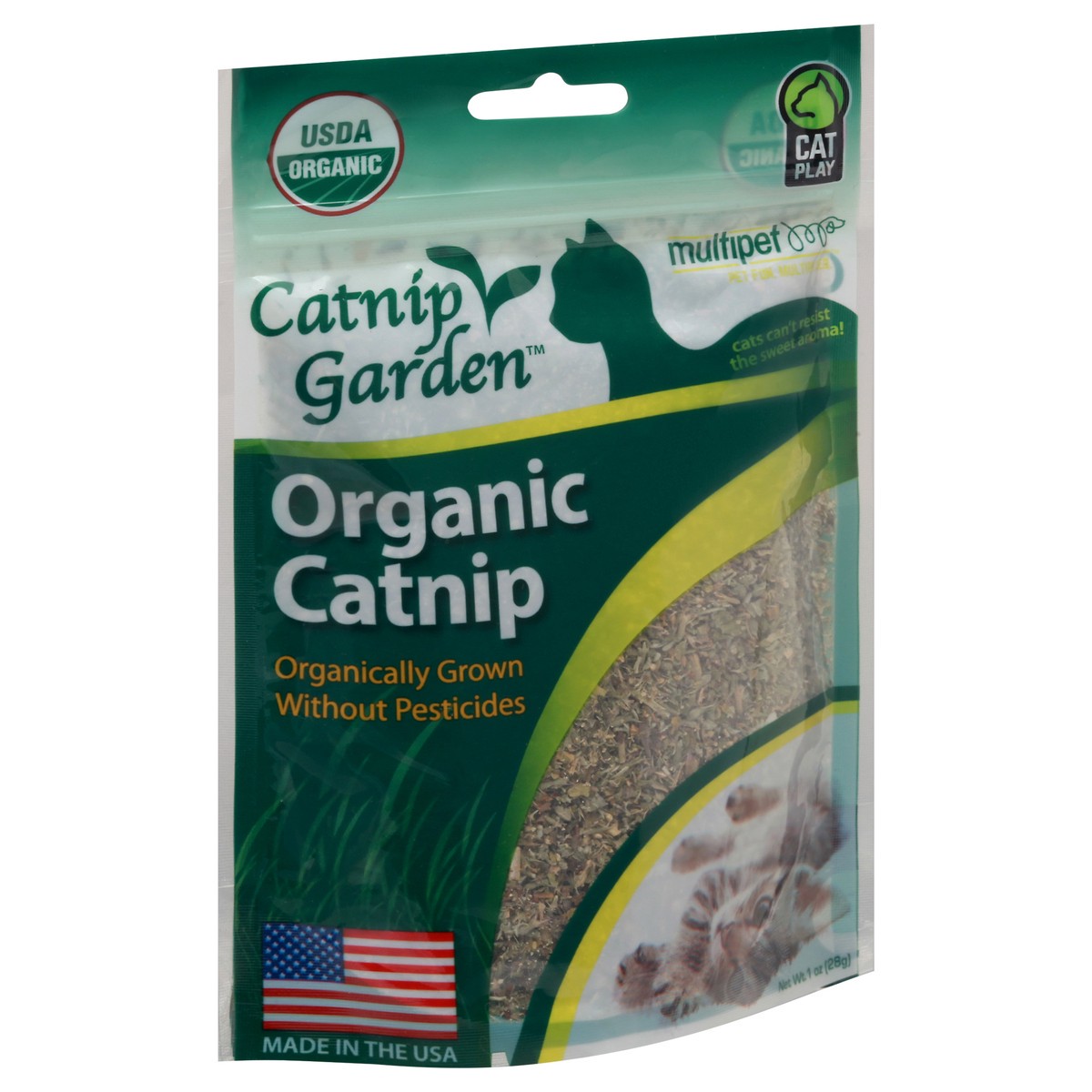 slide 9 of 9, Catnip Garden Multipet Organic Catnip 1 oz Pouch, 1 oz