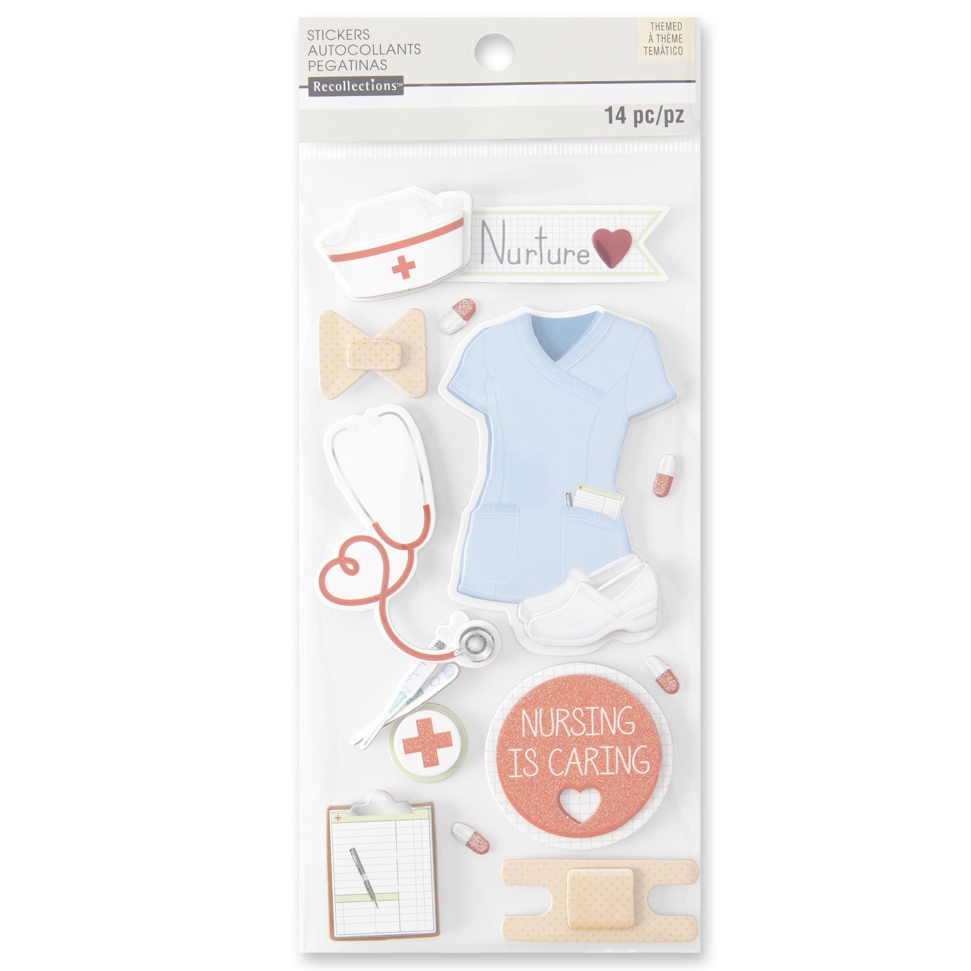 slide 3 of 4, Nurse Dimensional Stickers By Recollections Signature, 14 stickers