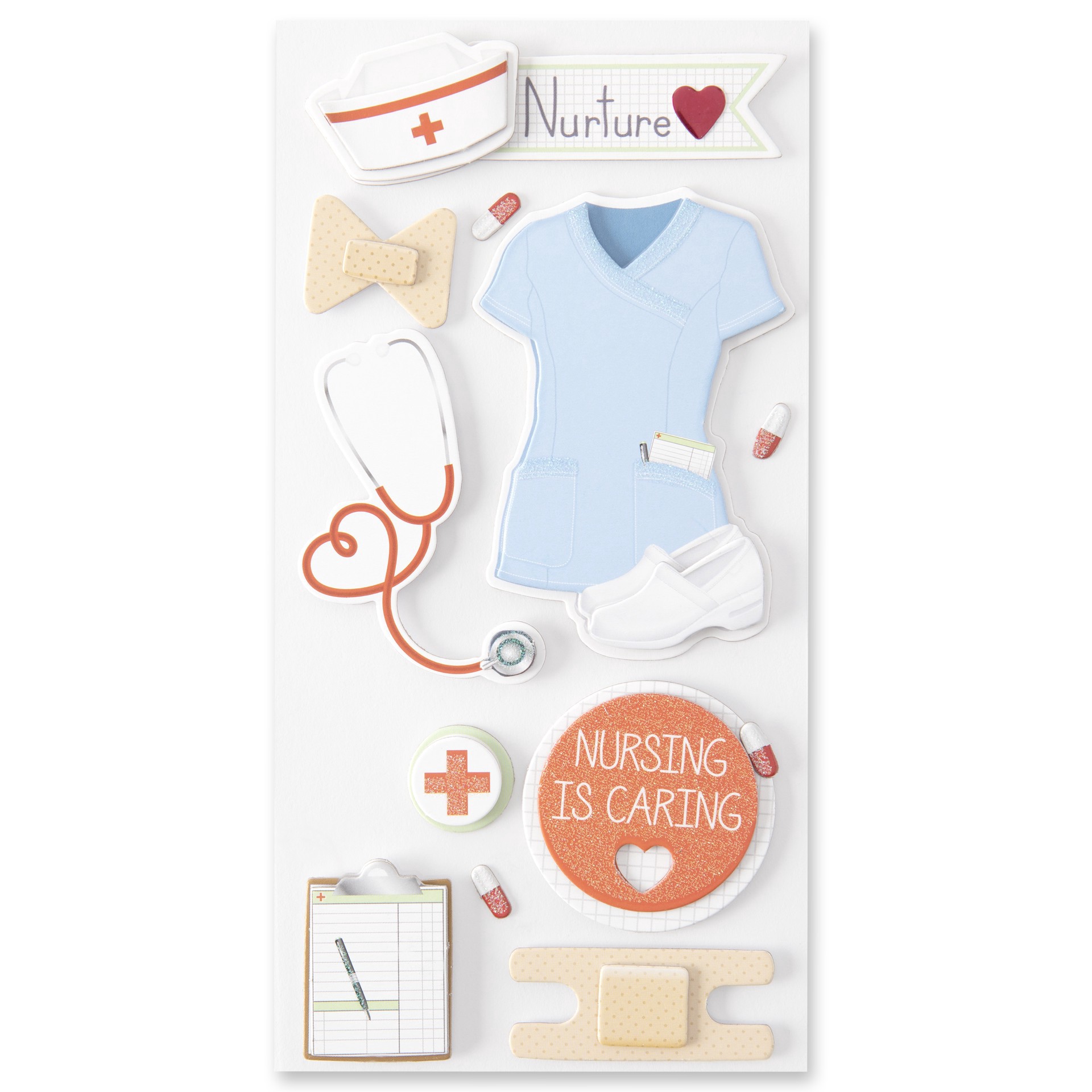 slide 2 of 4, Nurse Dimensional Stickers By Recollections Signature, 14 stickers