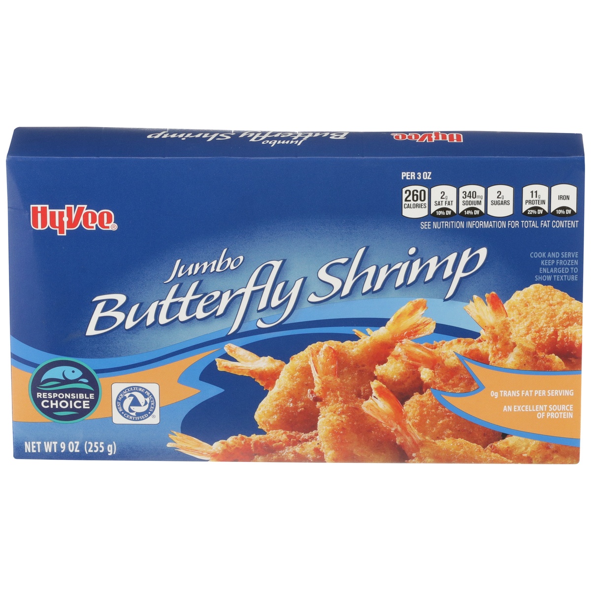slide 1 of 1, Hy-vee Jumbo Butterfly Shrimp, 9 oz