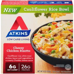 Atkins Rice Bowl, Cauliflower, Cheesy Chicken Rissotto