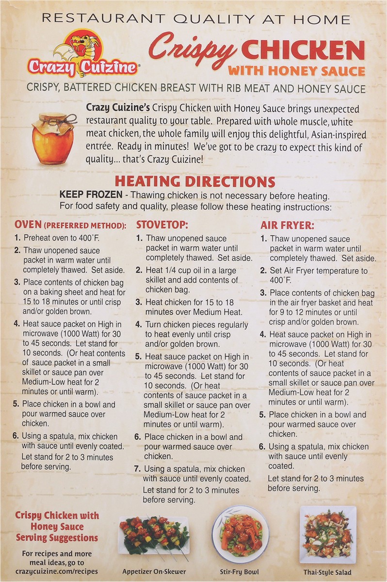 slide 6 of 9, Crazy Cuizine Crispy Chicken with Honey Sauce 22 oz, 22 oz