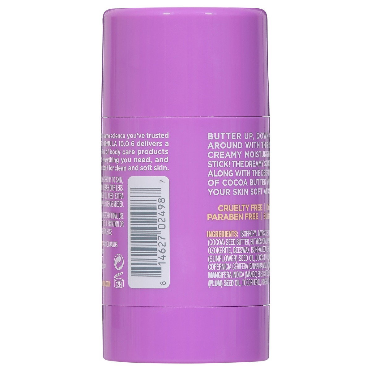 slide 8 of 13, Formula 10.0.6 Butter Up Moisturizing Plum + Cocoa Butter Body Stick 2.5 oz, 2.5 oz