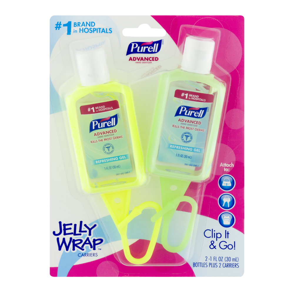 slide 1 of 1, PURELL Advanced Hand Sanitizer Jelly Wrap Carrier, 2 ct