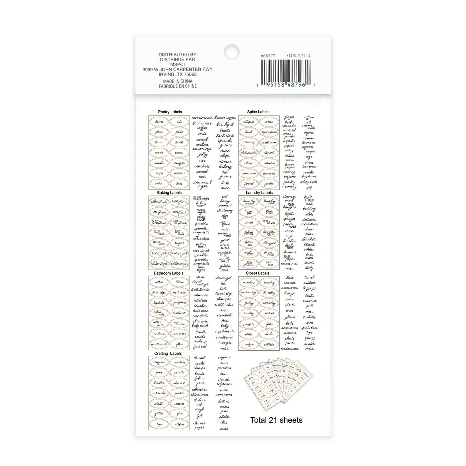 slide 4 of 6, Clear Oval Household Label Stickers By Recollections, 1.85 in x 0.91 in