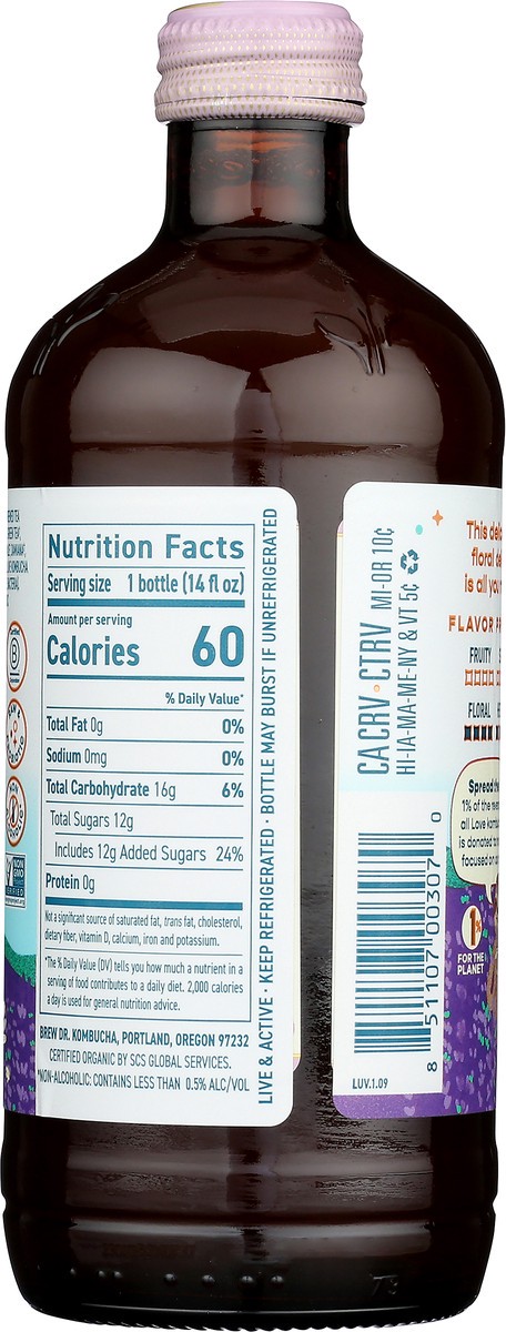 slide 2 of 9, Brew Dr. Brew Dr Kombucha Love - 14 fl oz, 14 fl oz