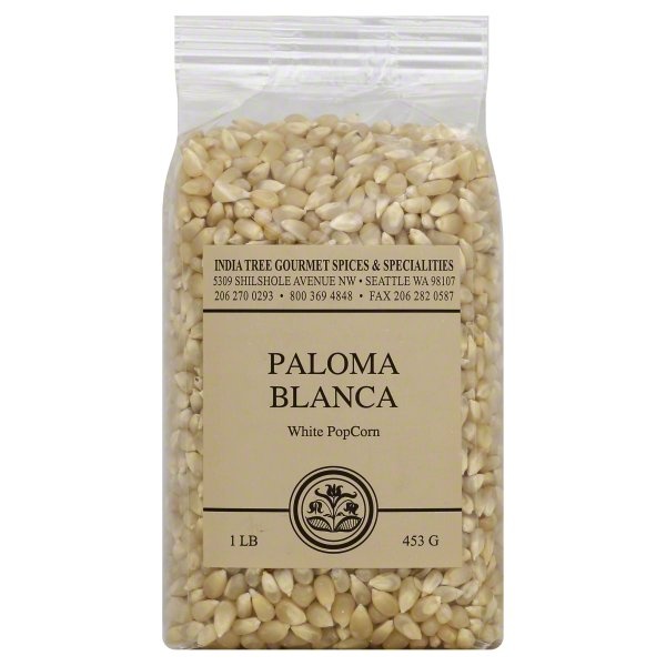 slide 1 of 5, India Tree Paloma Blanca White Popcorn, 1 lb