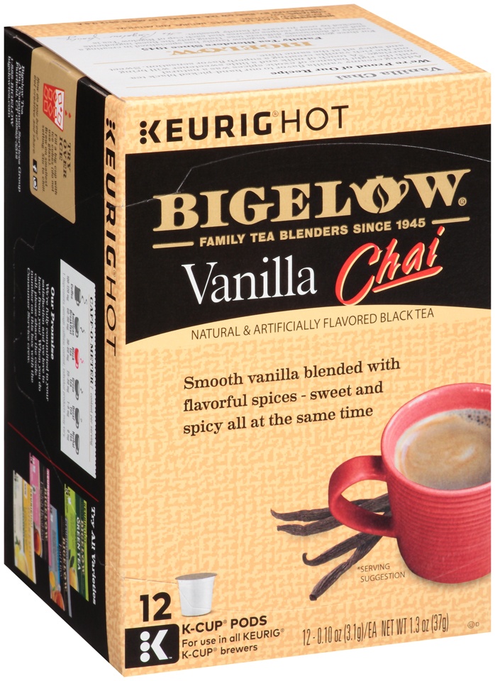 slide 2 of 7, Bigelow Vanilla Chai Tea K Cup Pods, 12 ct